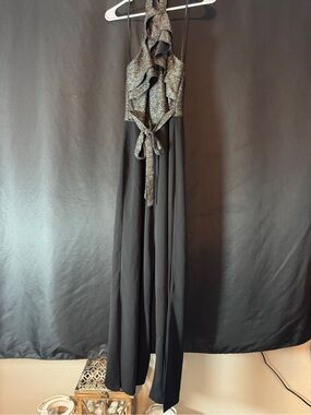 bebe Black jumpsuit with Sparkle Trim